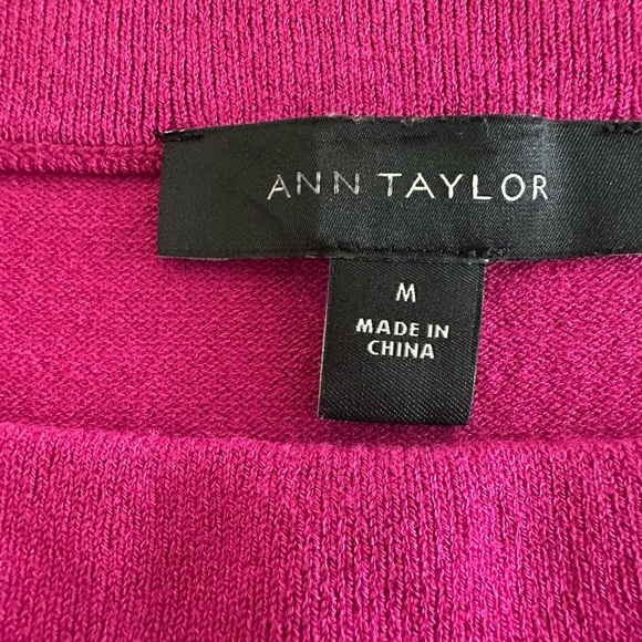 Ann Taylor Off-Shoulder Magenta Sweater - Picture 3 of 7